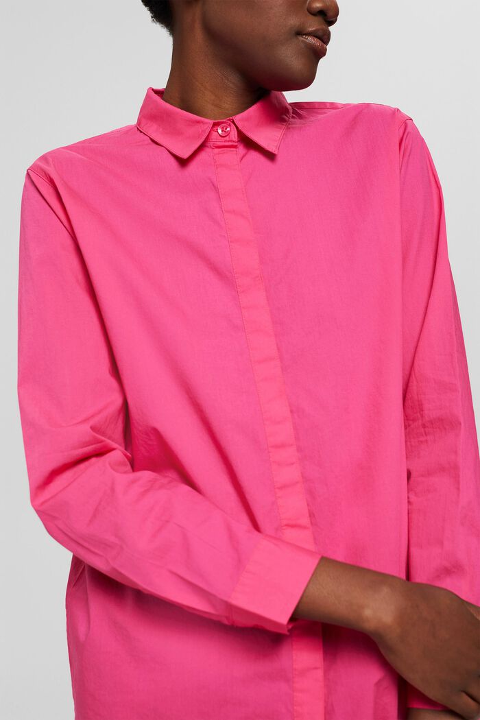 Blusa camisera en 100% algodón ecológico, PINK FUCHSIA, detail image number 2