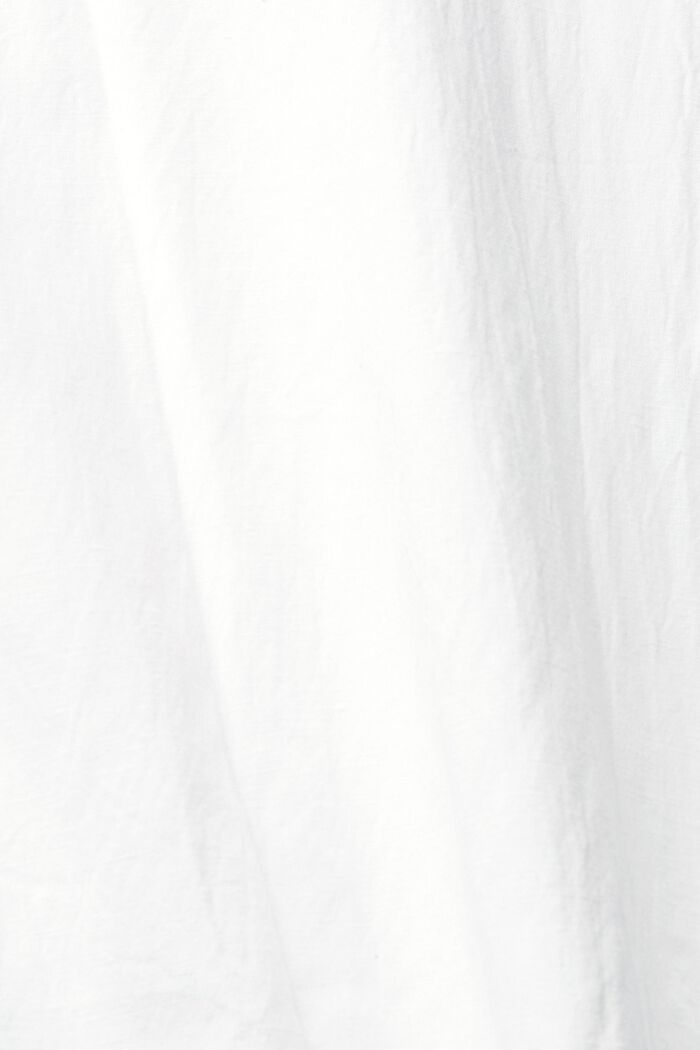 Vestido camisero de manga larga con lino, WHITE, detail image number 4