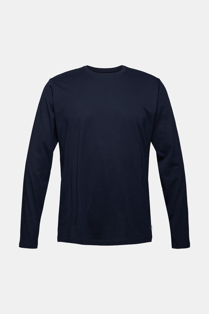 Camiseta de manga larga en 100 % jersey de algodón ecológico, NAVY, detail image number 0