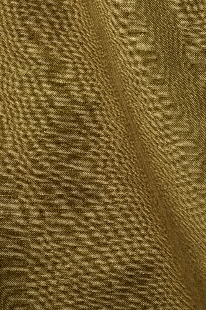 Bermudas de algodón y lino, OLIVE, detail image number 6