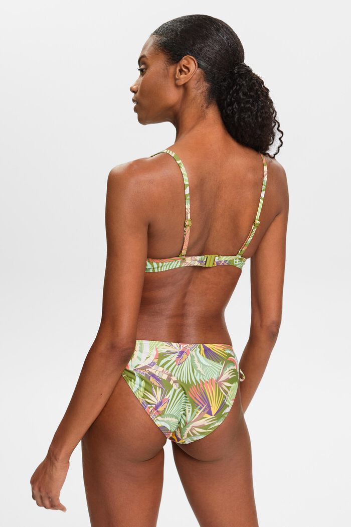 Top de bikini estampado, con relleno y con aros, DARK GREEN, detail image number 3