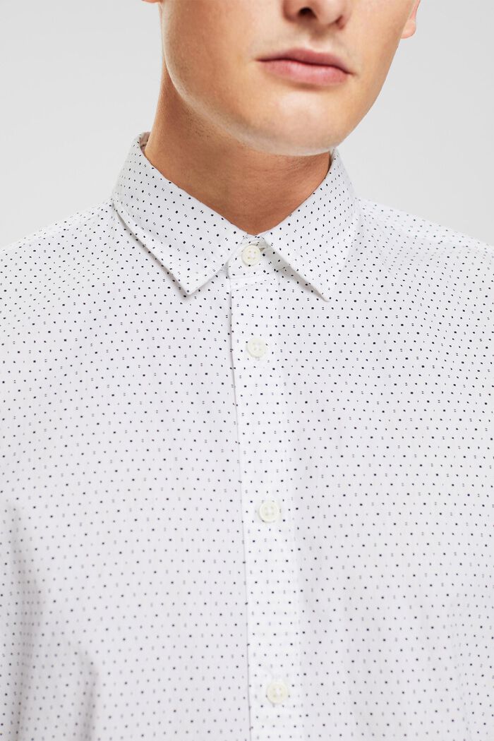 Camisa estampada de algodón sostenible, WHITE, detail image number 0