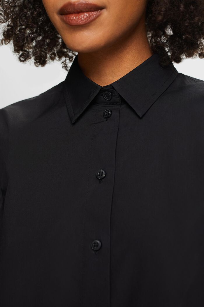 Blusa corta de popelina, BLACK, detail image number 3