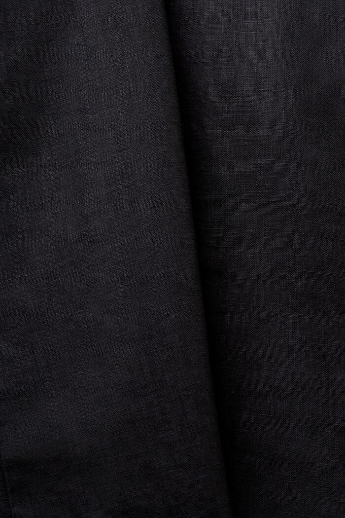 Blazer de lino con botonadura sencilla, BLACK, detail image number 5