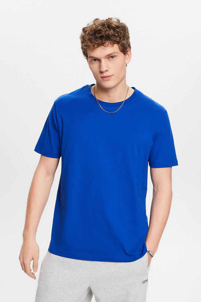 Camiseta de jersey con cuello redondo, BRIGHT BLUE, detail image number 0