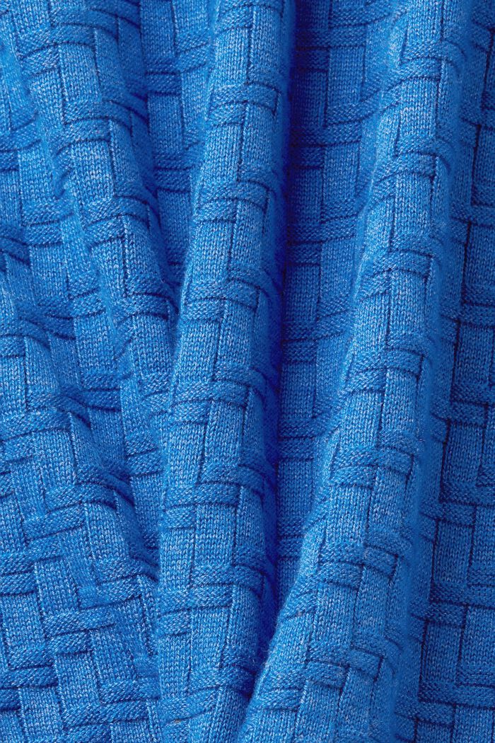 Jersey de cuello redondo con acabado texturizado, BLUE, detail image number 6