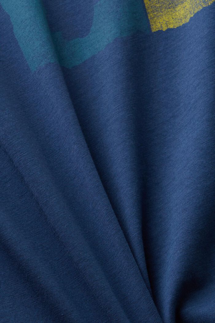 Camiseta de manga larga con estampado en el pecho, PETROL BLUE, detail image number 5
