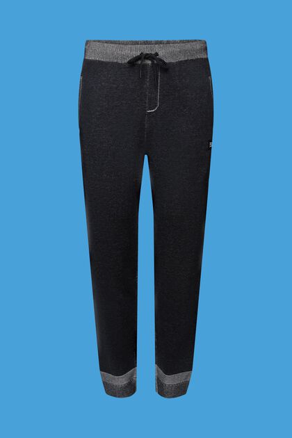 Pantalón deportivo de cintura alta con logo estampado, BLACK, overview