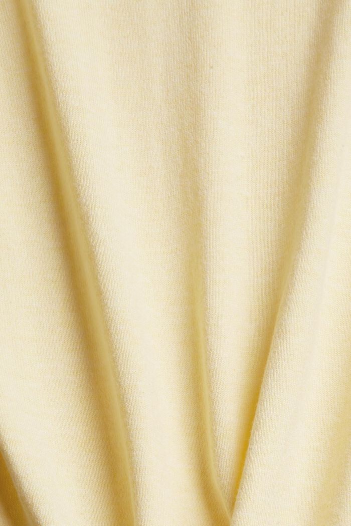 Jersey básico en mezcla de algodón ecológico, PASTEL YELLOW, detail image number 4