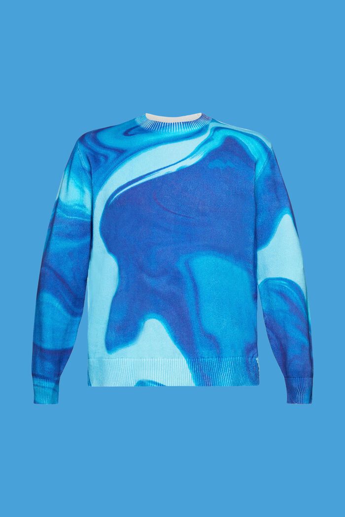 Jersey de algodón con estampado allover, BLUE, detail image number 6