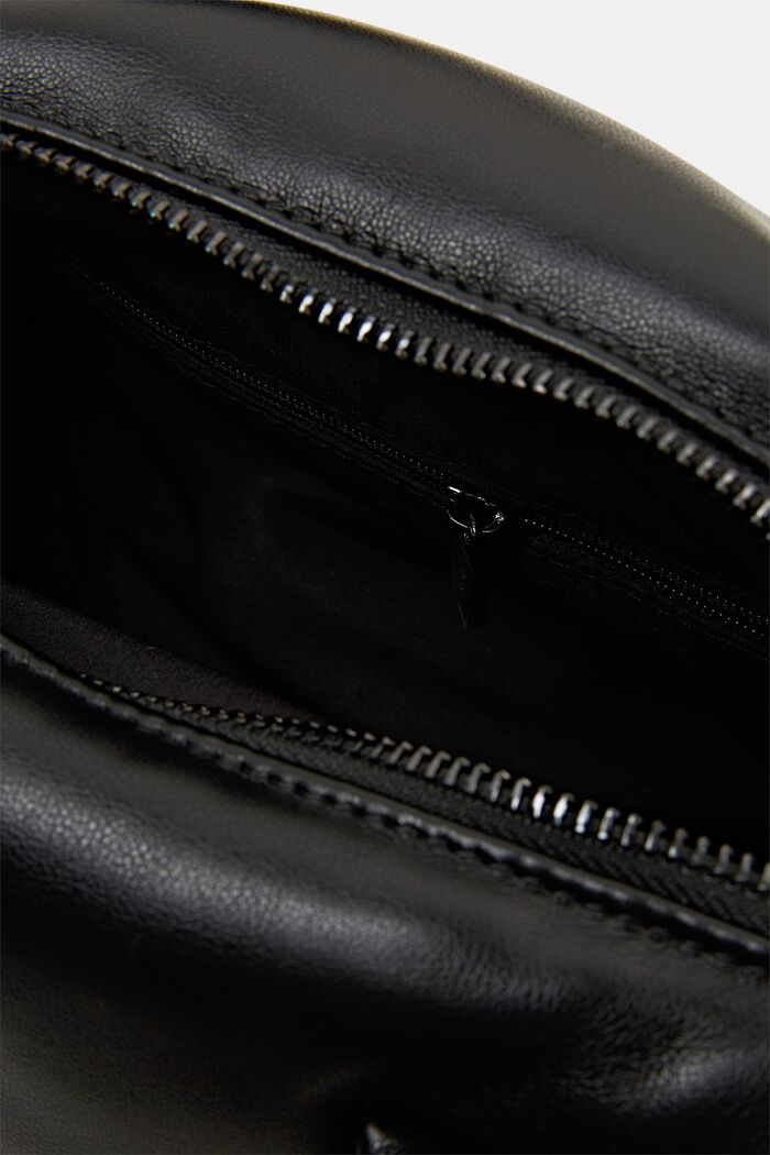 Bolso acolchado grande de polipiel, BLACK, detail image number 3