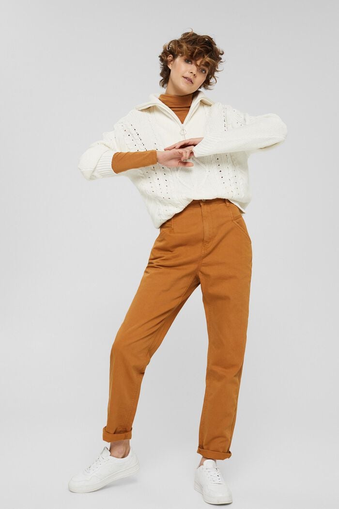 Pantalón de cintura alta, algodón ecológico, BARK, overview