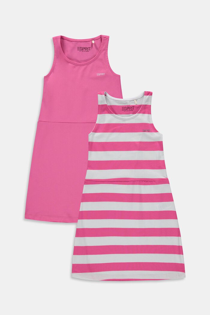 Pack de 2 vestidos de tejido jersey, PINK FUCHSIA, detail image number 0