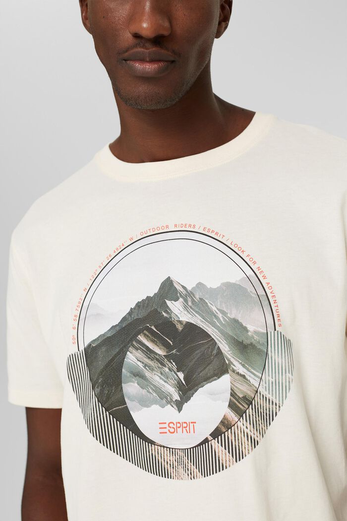 Camiseta de algodón ecológico con estampado, OFF WHITE, detail image number 1
