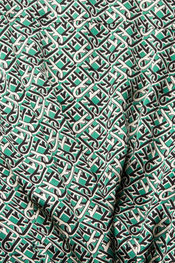 Vestido estampado con acabado satinado, EMERALD GREEN, detail image number 1