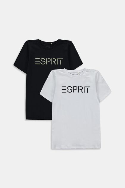 Pack de 2 camisetas con logotipo estampado, WHITE, overview