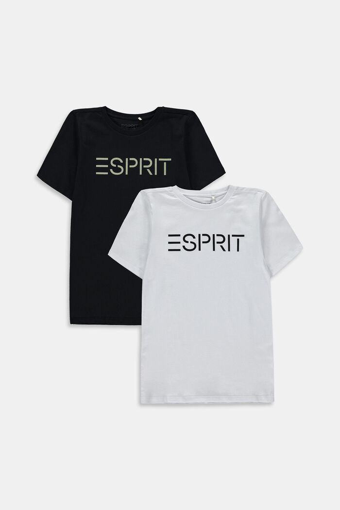 Pack de 2 camisetas con logotipo estampado, WHITE, detail image number 0