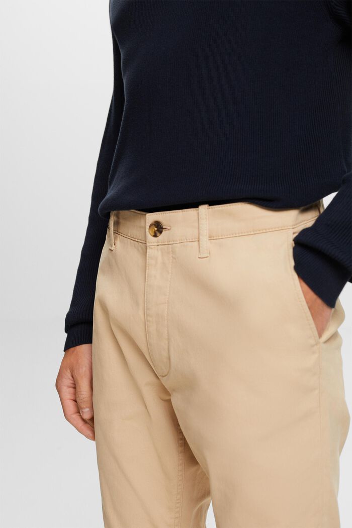 Pantalones chinos, algodón elástico, SAND, detail image number 3