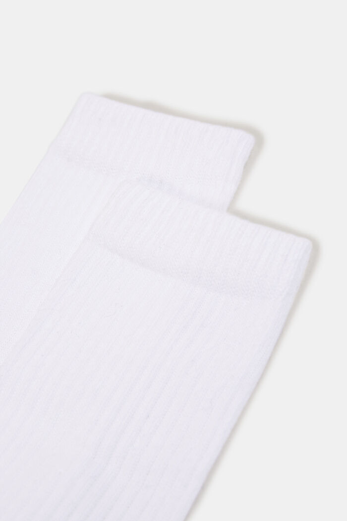 Pack de dos pares de calcetines con textura de canalé, WHITE, detail image number 1