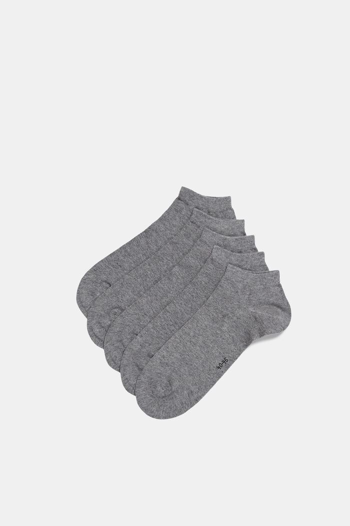 Pack de cinco pares de calcetines cortos en mezcla de algodón, LIGHT GREY MELANGE, detail image number 0