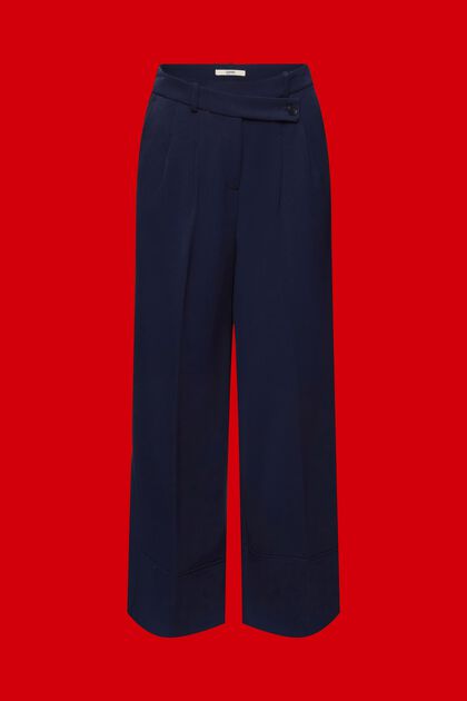 Pantalón culotte con mezcla de viscosa, NAVY, overview