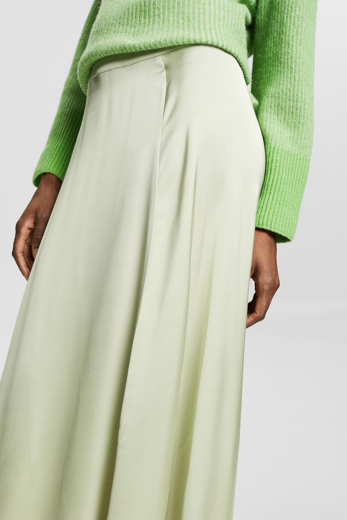 Falda midi de aspecto satinado, PASTEL GREEN, detail image number 2