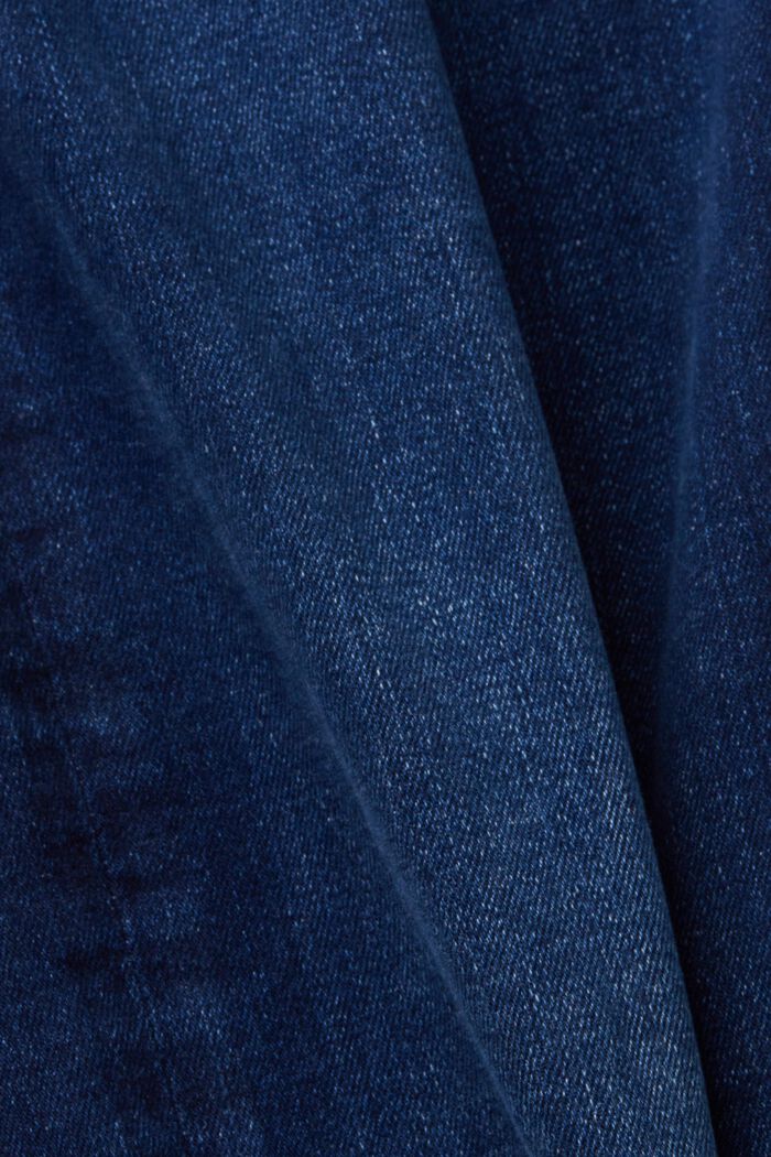Jeans straight leg en mezcla de algodón elástico, BLUE DARK WASHED, detail image number 6