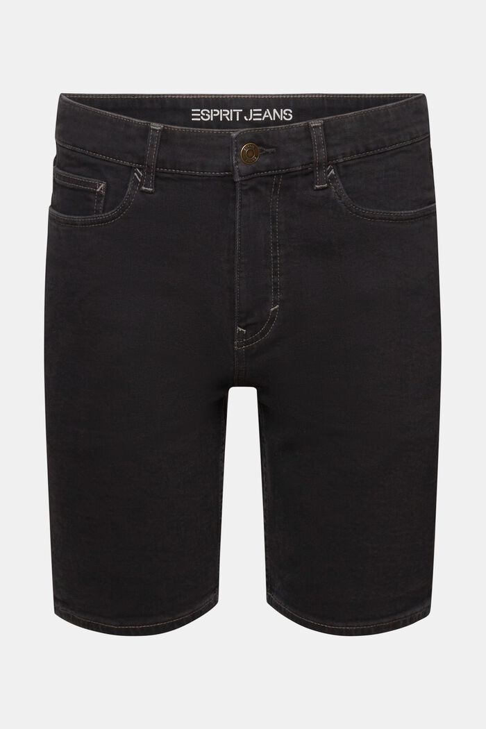 Jeans cortos rectos, BLACK DARK WASHED, detail image number 7