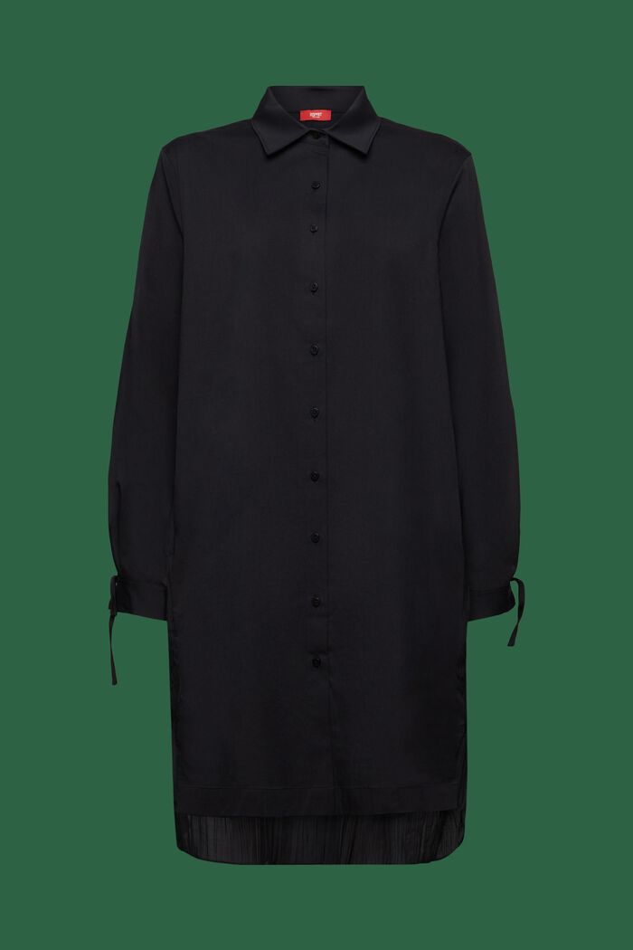 Vestido camisero midi efecto arrugado, BLACK, detail image number 5