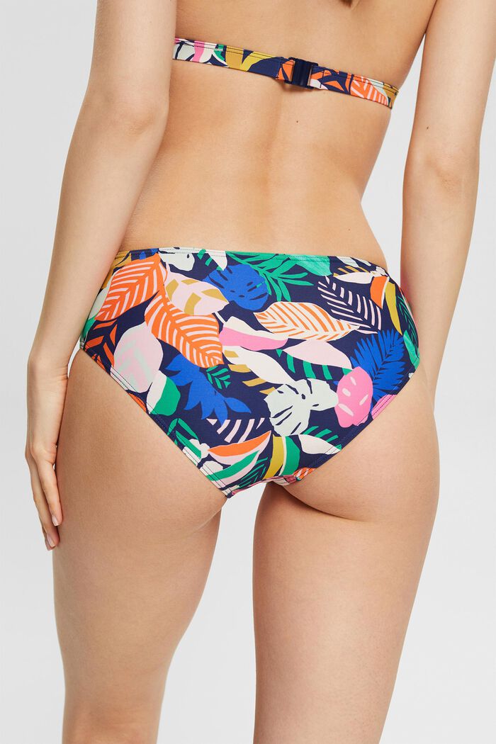 Braguita de bikini con estampado colorido con detalle de nudo, NAVY, detail image number 3
