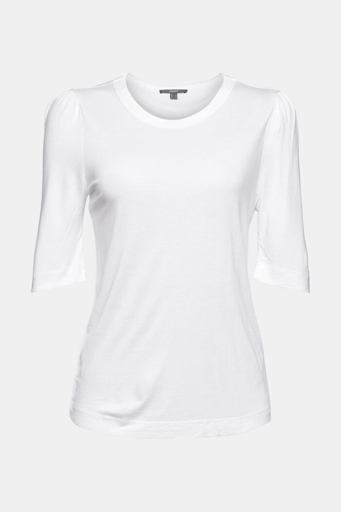 Camiseta de jersey en LENZING™ ECOVERO™, WHITE, detail image number 6