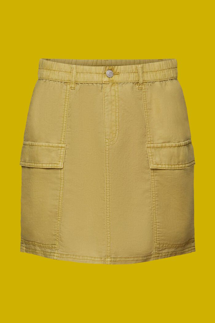 Minifalda estilo cargo, mezcla de lino, PISTACHIO GREEN, detail image number 7