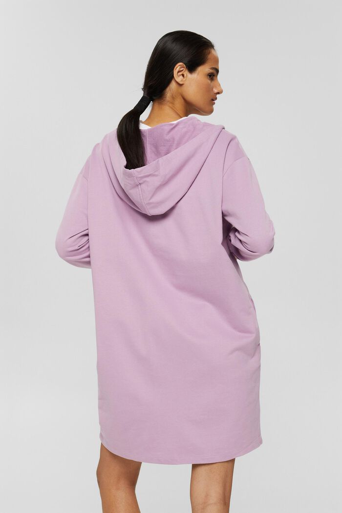Vestido estilo sudadera con capucha en 100 % algodón ecológico, VIOLET, detail image number 2