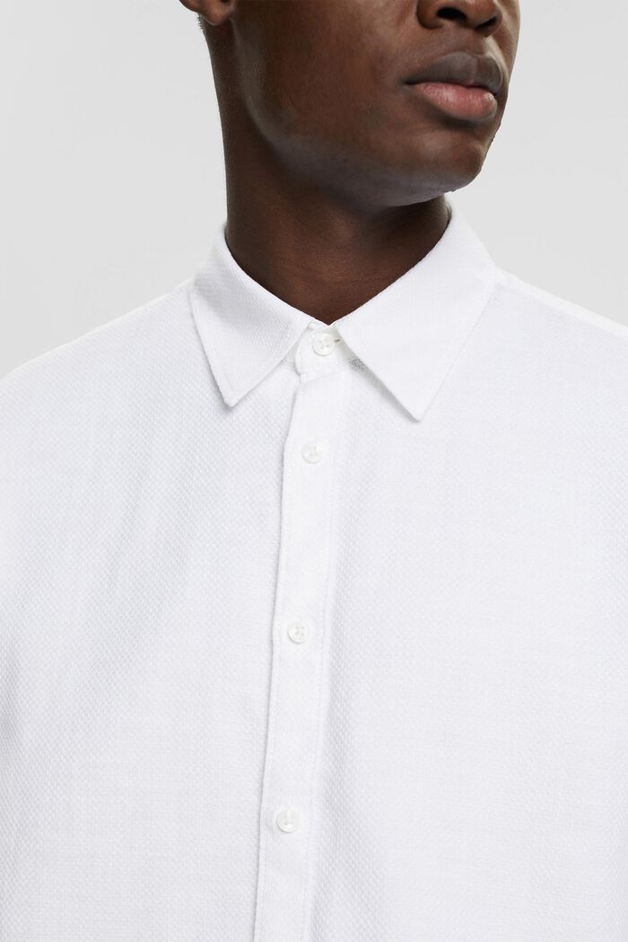 Camisa tejido dobby, WHITE, detail image number 4
