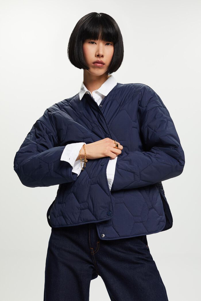 Reciclada: chaqueta acolchada ligera, NAVY, detail image number 0