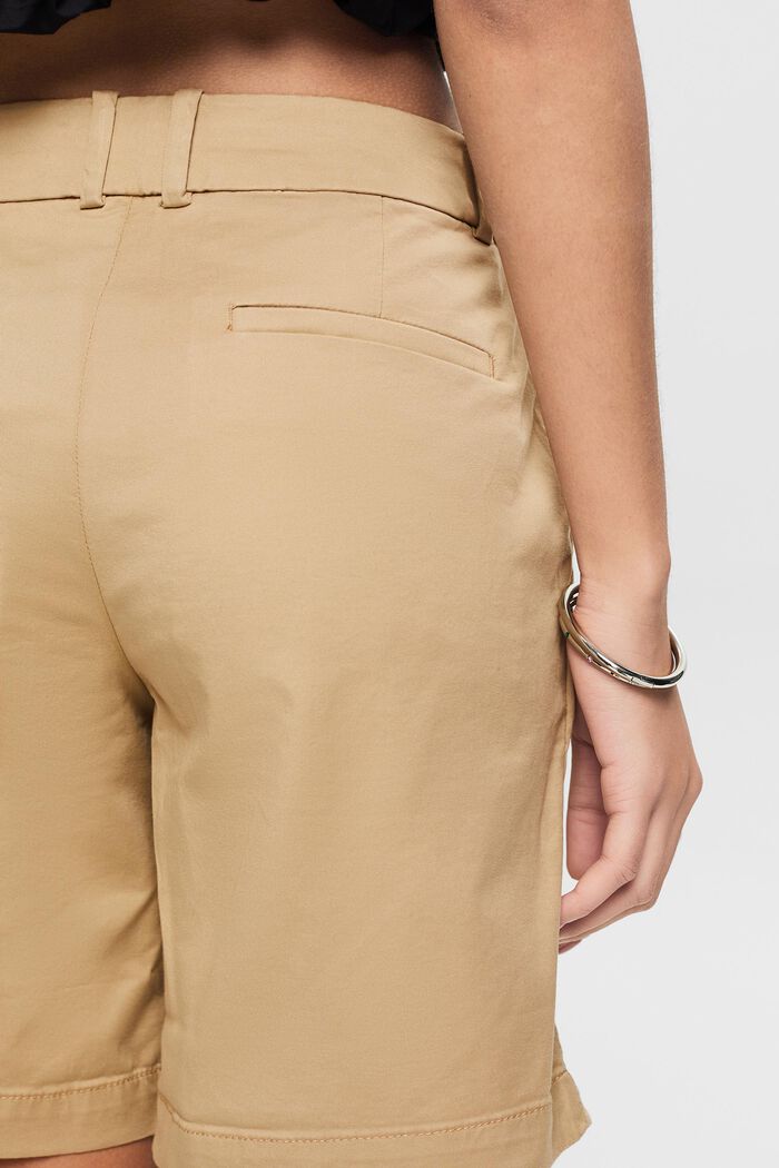 Pantalón corto de sarga con dobladillo, BEIGE, detail image number 3