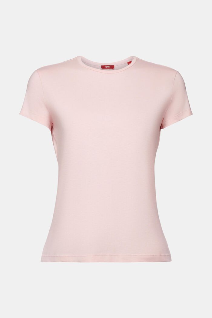 Camiseta con cuello redondo, 100% algodón, PASTEL PINK, detail image number 6