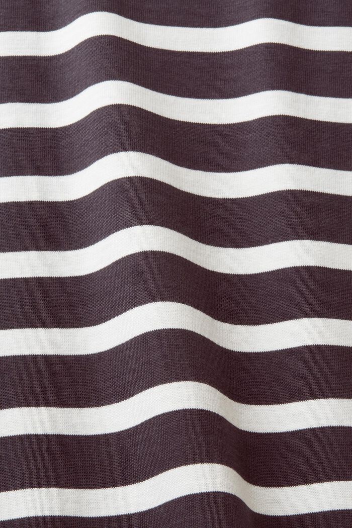 Camiseta con diseño a rayas de algodón sostenible, ANTHRACITE, detail image number 5