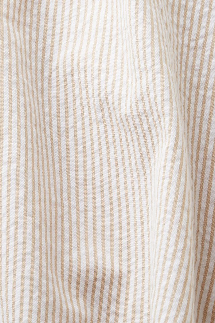 Blusa de manga larga con diseño a rayas, BEIGE, detail image number 4