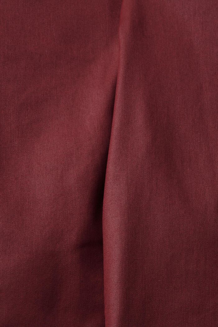 Pantalones de polipiel de tiro alto y corte ceñido, BORDEAUX RED, detail image number 1