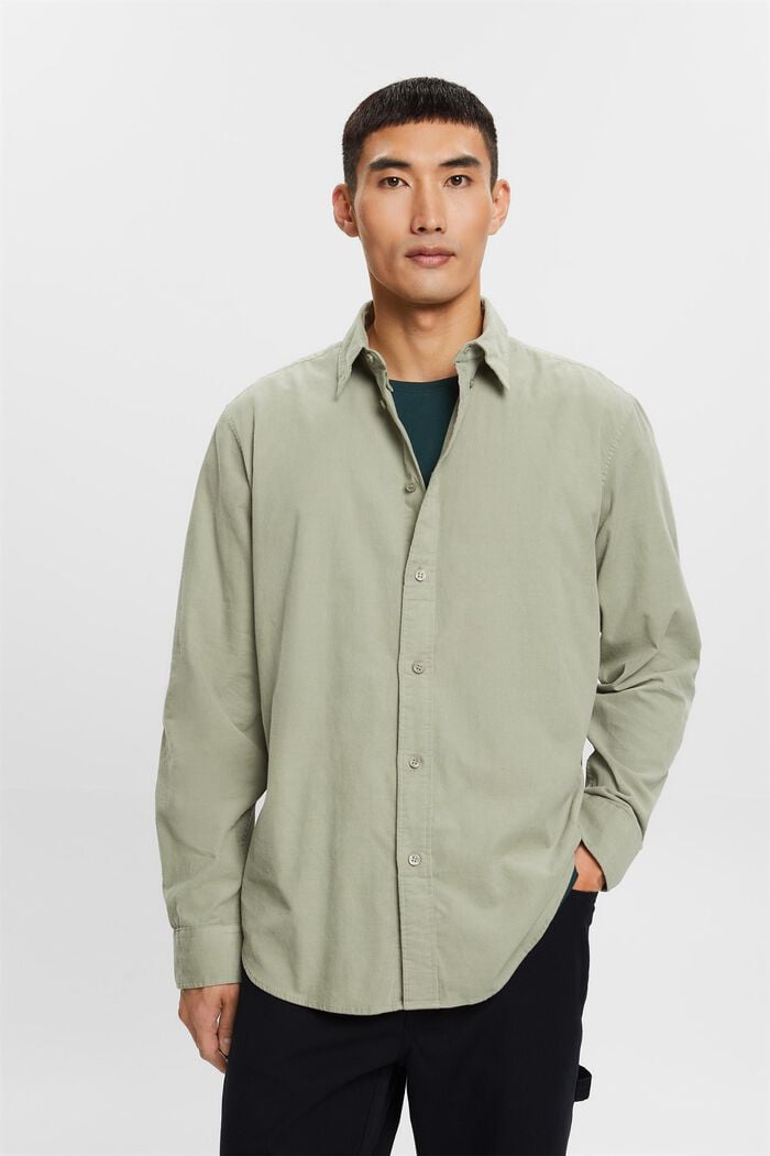 Camisa de pana en 100% algodón, DUSTY GREEN, detail image number 0