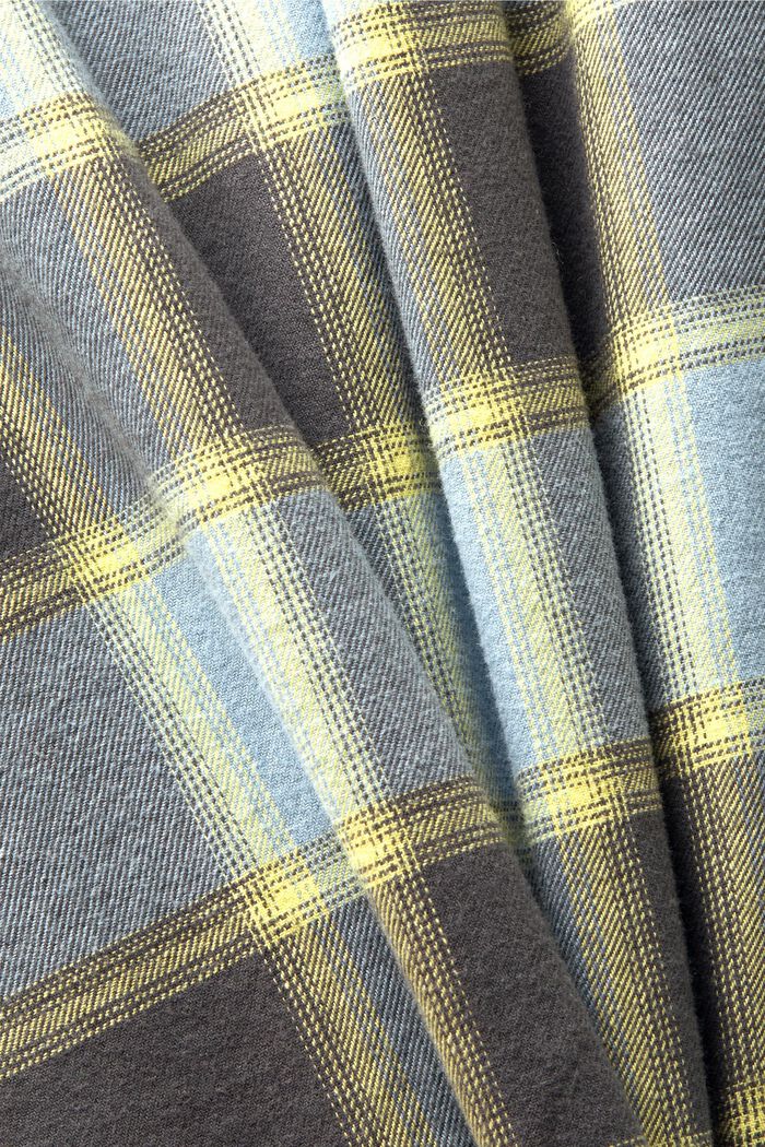 Camisa de franela de algodón con diseño a cuadros, TEAL BLUE, detail image number 5