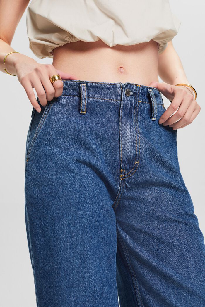 Jeans high-rise retro wide leg, BLUE MEDIUM WASHED, detail image number 4