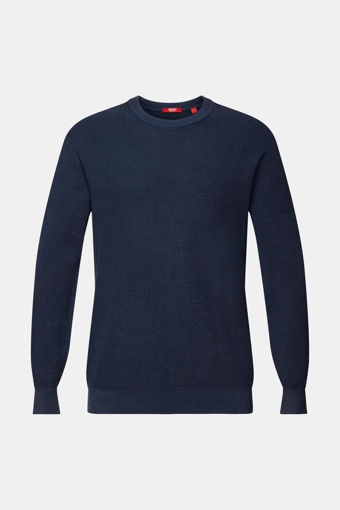 Jersey básico de cuello redondo, 100% algodón, NAVY, detail image number 6