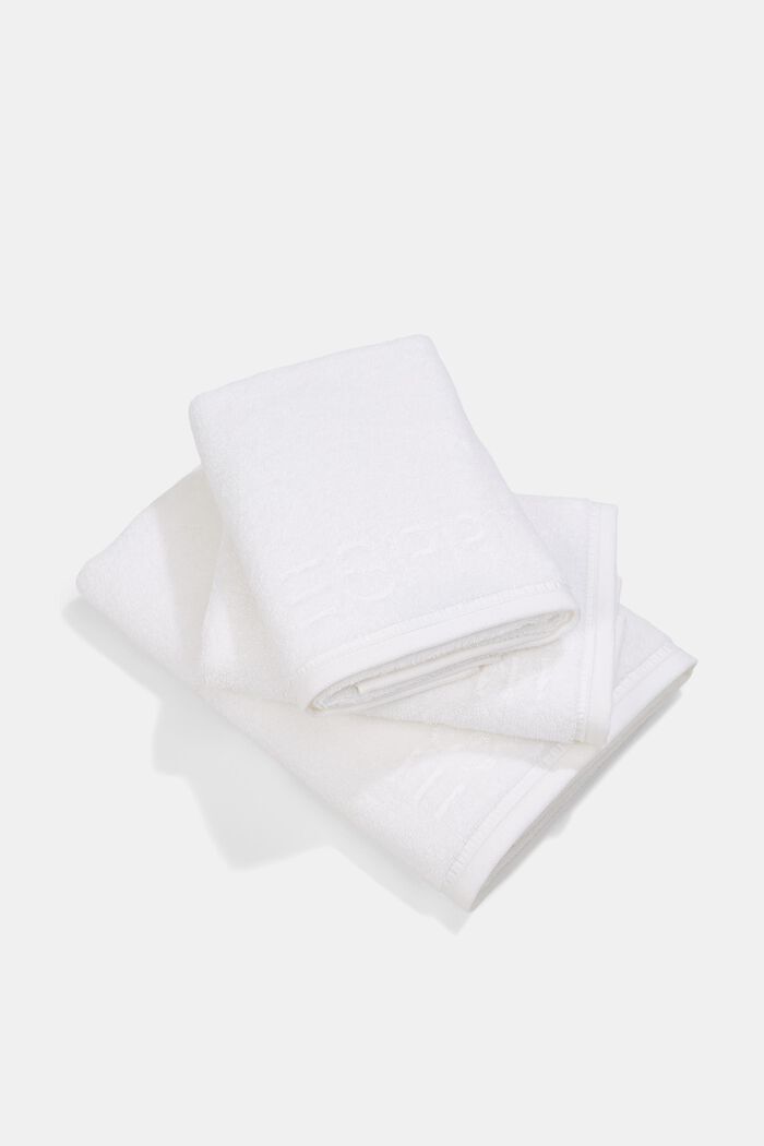 Con TENCEL™: Conjunto de tres toallas de rizo, WHITE, detail image number 0