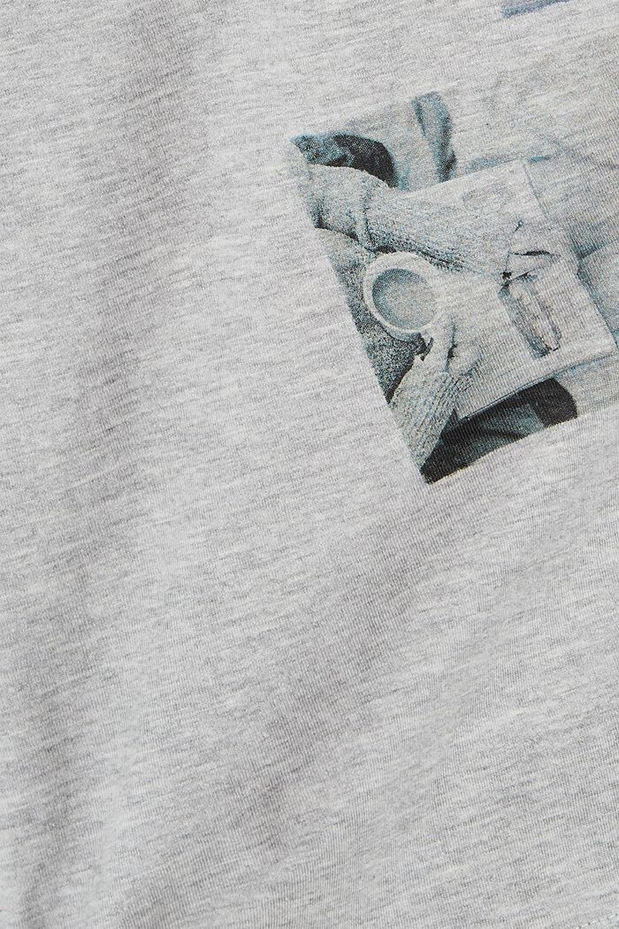 Camiseta de manga larga con estampado fotográfico, mezcla de algodón ecológico, LIGHT GREY, detail image number 4