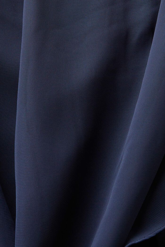 Blusa de gasa con cordón, NAVY, detail image number 4