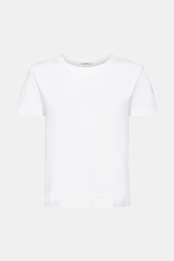 Camiseta de algodón con cuello redondo, WHITE, detail image number 7