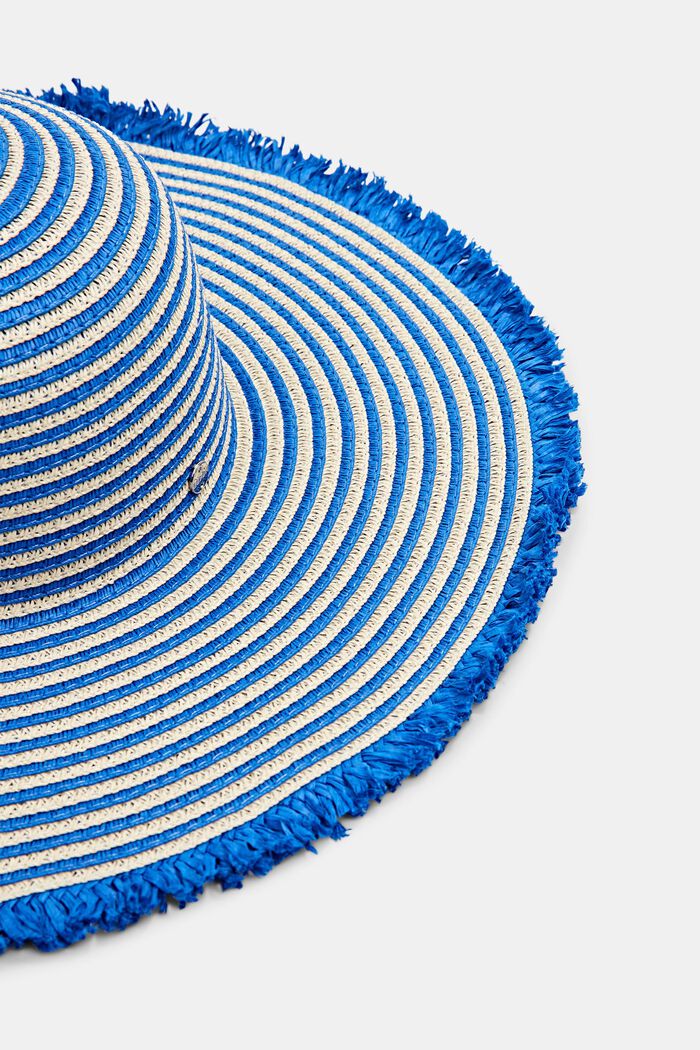 Sombrero a rayas con flecos, BRIGHT BLUE, detail image number 1