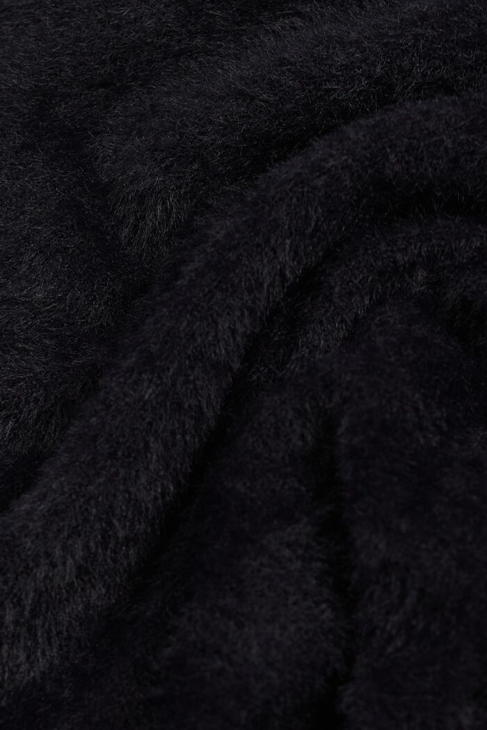 Chaleco de mezcla de lana con cuello en pico, BLACK, detail image number 5